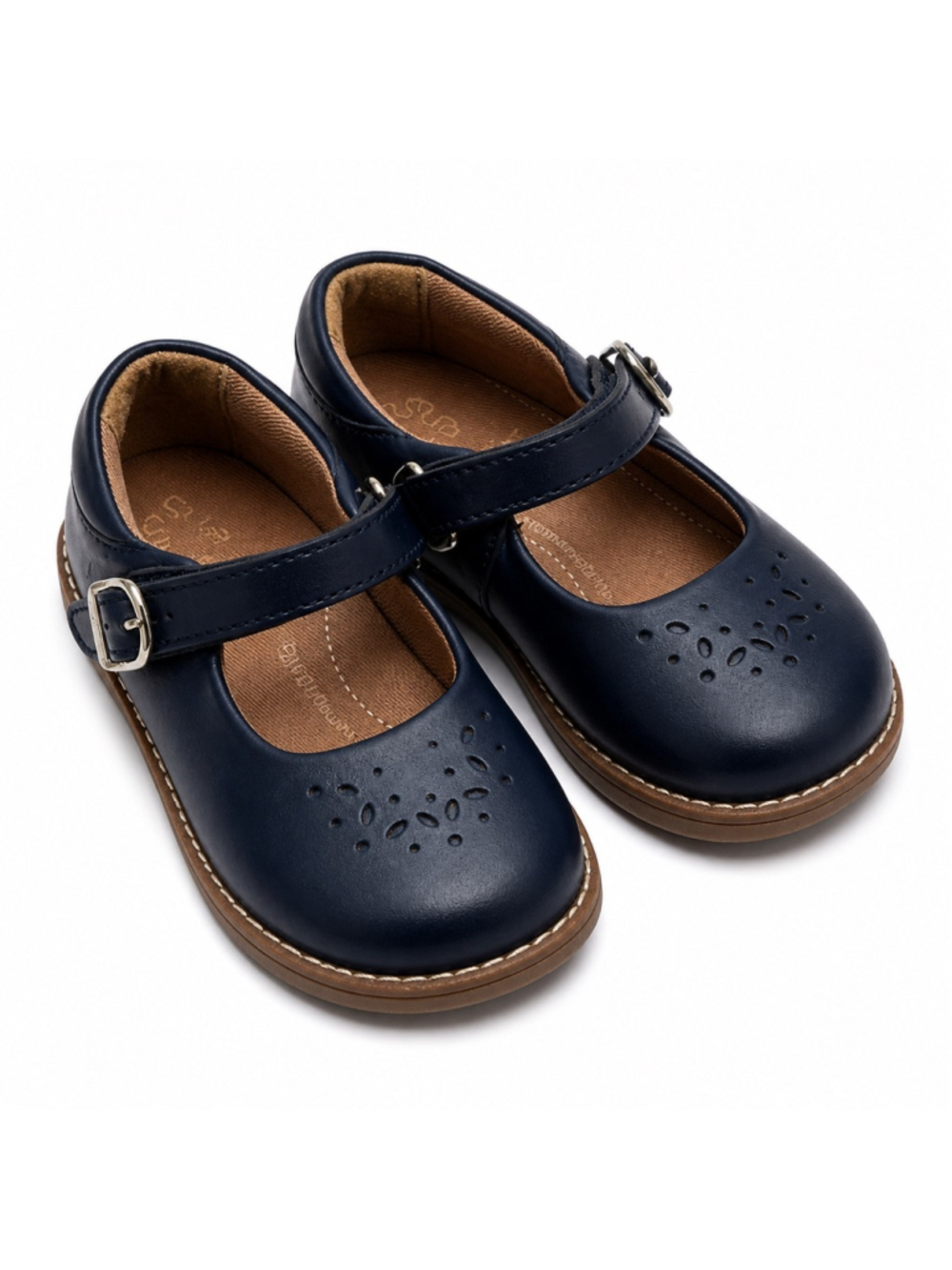 Stride Rite Toddler Mary Jane Shoes Navy Blue Leather Size 8M Girls Classic Buck